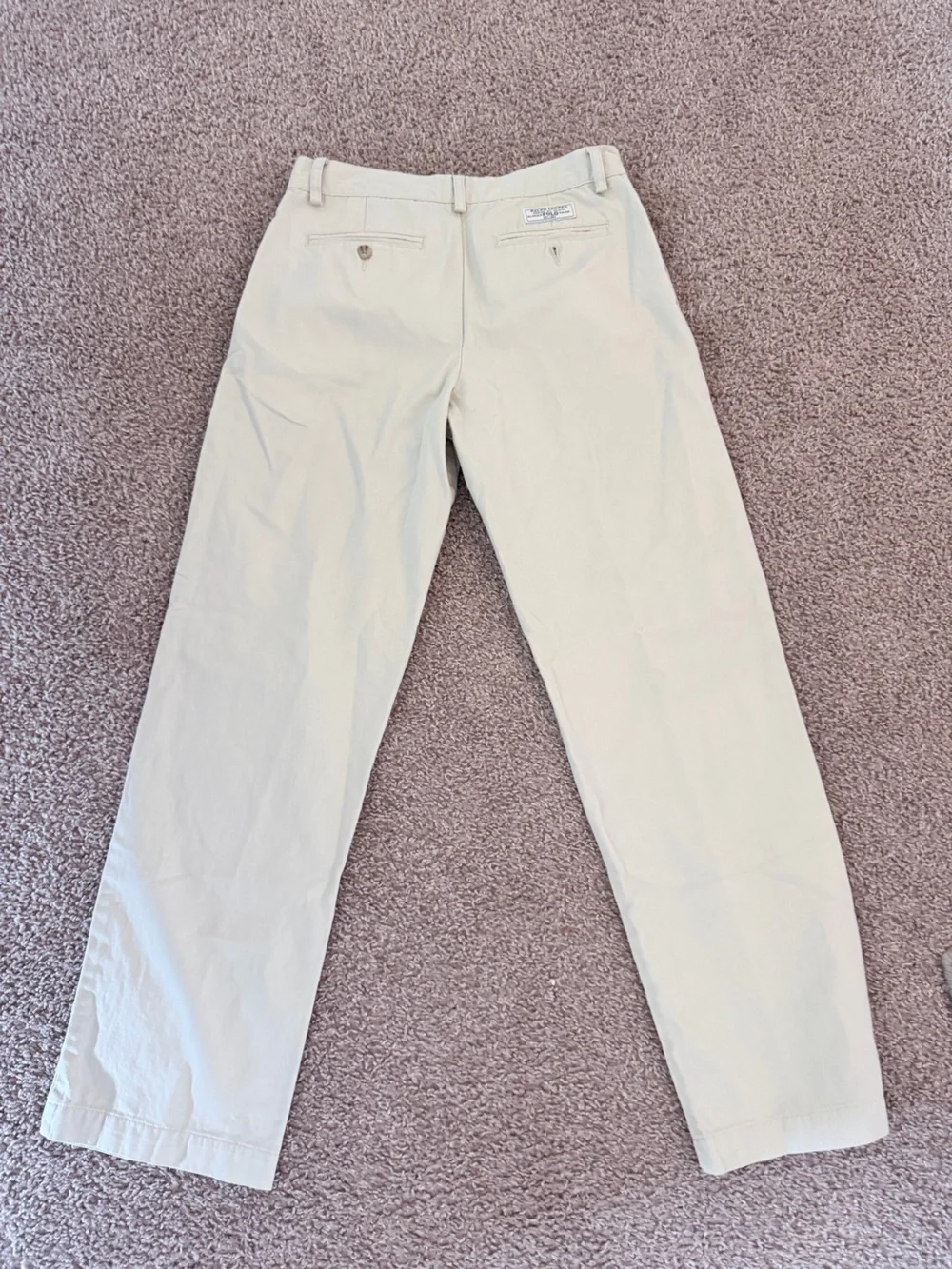Ralph Lauren Big Boys/Youth’s Pleated Chinos in Light Beige size 16